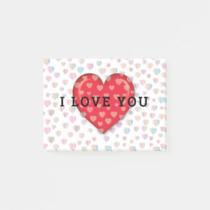Elegantes minimalistisches Ich liebe dich Design Post-it Klebezettel