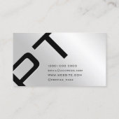 Elegantes minimalistisches Imitat aus metallischem Visitenkarte (Rückseite)