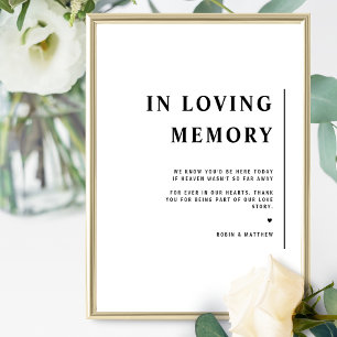 Elegantes Minimalistisches "In Loving Memory" Hoch Poster