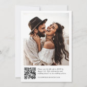 Elegantes Minimalistisches kalligrafisches Hochzei Einladung (Rückseite)