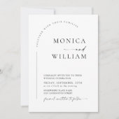 Elegantes Minimalistisches kalligrafisches Hochzei Einladung (Vorderseite)