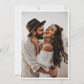 Elegantes Minimalistisches kalligrafisches Hochzei Einladung (Rückseite)