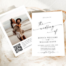 Elegantes Minimalistisches kalligrafisches Hochzei Einladung