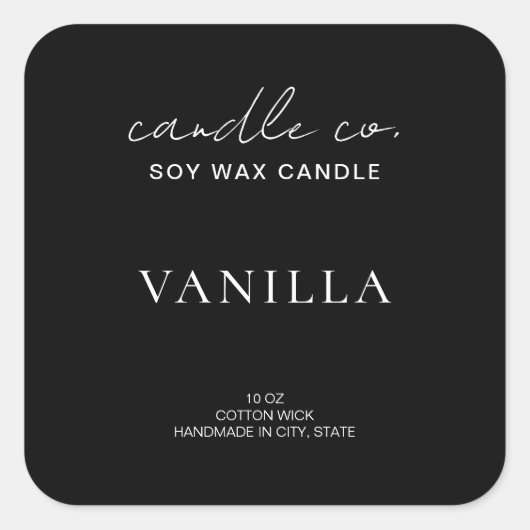 Elegantes Minimalistisches Kerzensiegel Quadratischer Aufkleber (Vorderseite)