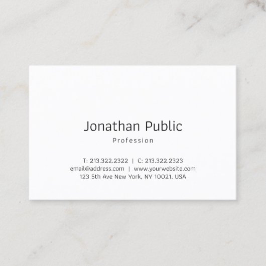 Elegantes Minimalistisches klassisches Berufliches Visitenkarte (Vorderseite)