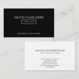 Elegantes Minimalistisches klassisches Erbe Schwar Visitenkarte