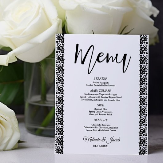 Elegantes Minimalistisches klassisches Menü