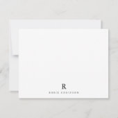 Elegantes, Minimalistisches klassisches Monogramm Mitteilungskarte (Rückseite)