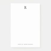 Elegantes, Minimalistisches klassisches Monogramm Post-it Klebezettel (Vorderseite)