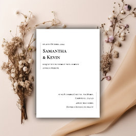 Elegantes Minimalistisches klassisches Weiß auf Sc Einladung