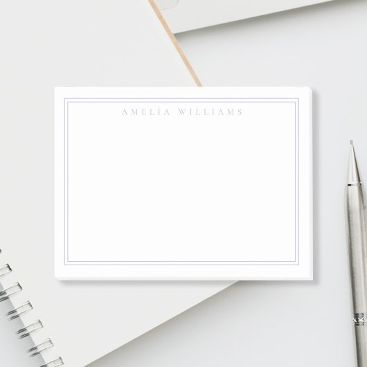 Elegantes minimalistisches Lavendel-Monogramm Post-it Klebezettel