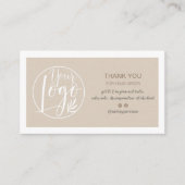 Elegantes, minimalistisches Logo Qr Bestellung Vie Visitenkarte (Vorderseite)