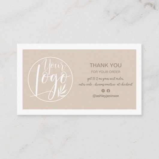 Elegantes, minimalistisches Logo Qr Bestellung Vie Visitenkarte (Vorderseite)