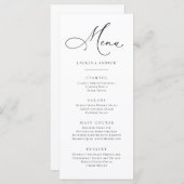 Elegantes Minimalistisches Menü in Schwarz und Wei Menükarte (Vorne/Hinten)