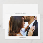 Elegantes Minimalistisches Message-Foto Hochzeit  Dankeskarte (Vorne/Hinten)
