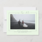 Elegantes Minimalistisches Mint Green Save the Dat Save The Date (Vorderseite)