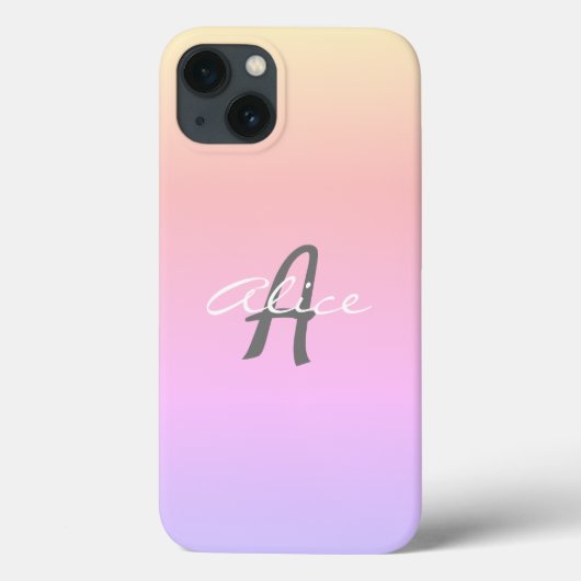 Elegantes minimalistisches mit Monogramm niedliche Case-Mate iPhone Hülle (Rückseite)