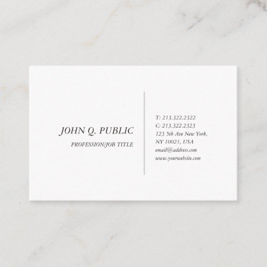 Elegantes Minimalistisches modernes Berufliches Te Visitenkarte (Vorderseite)