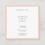 Elegantes Minimalistisches Modernes Design Quadratische Visitenkarte (Rückseite)