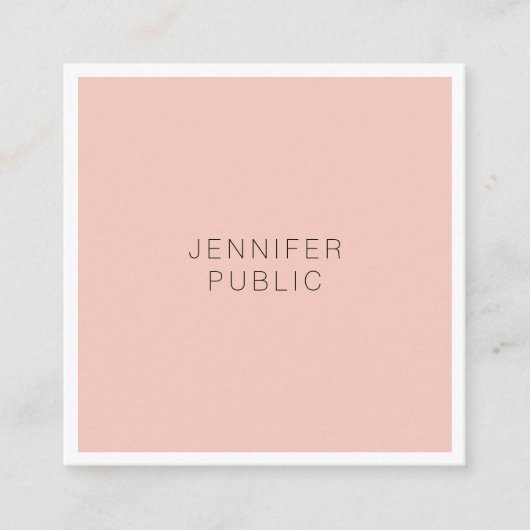 Elegantes Minimalistisches Modernes Design Quadratische Visitenkarte (Vorderseite)