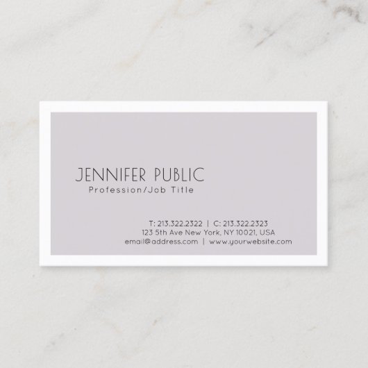 Elegantes minimalistisches modernes Design Trendy  Visitenkarte (Vorderseite)