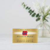 Elegantes Minimalistisches, modernes Gold in Gold Visitenkarte (Stehend Vorderseite)