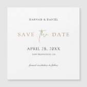 Elegantes Minimalistisches Modernes Gold Save the Magneteinladung (Vorderseite)