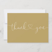 Elegantes Minimalistisches, modernes Goldenes Herz Dankeskarte (Vorderseite)