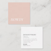 Elegantes | Minimalistisches modernes grüß dich Quadratische Visitenkarte (Vorne/Hinten)