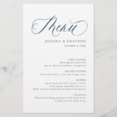 Elegantes Minimalistisches modernes Hochzeitsmenü (Vorderseite)