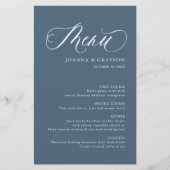 Elegantes Minimalistisches modernes Hochzeitsmenü (Vorderseite)
