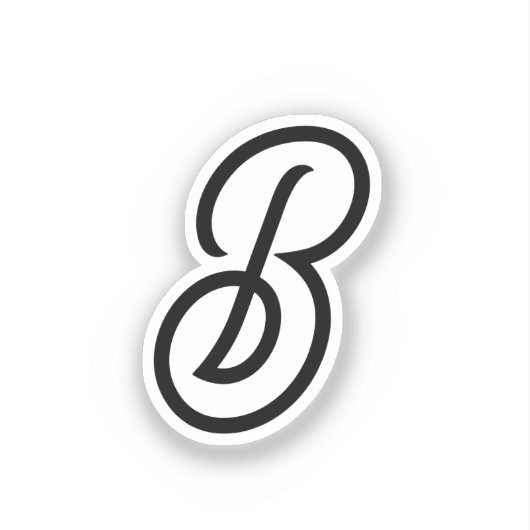 Elegantes minimalistisches modernes Initial auf Gr Aufkleber (Vorderseite)