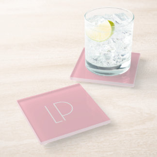 Elegantes minimalistisches modernes Initial auf pa Glasuntersetzer
