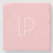 Elegantes minimalistisches modernes Initial auf pa Steinuntersetzer (Vorderseite)