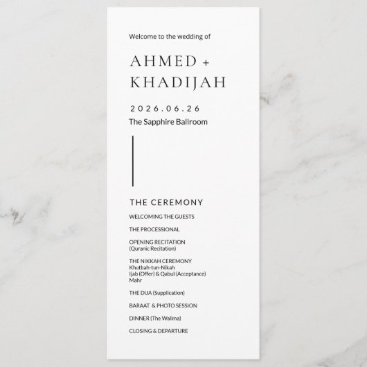 Elegantes minimalistisches modernes islamisches Ho Programm (Vorderseite)