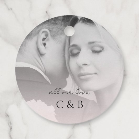 Elegantes Minimalistisches Modernes Romantisches R Geschenkanhänger (Rückseite)