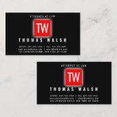 Elegantes, Minimalistisches, modernes Schwarz-Desi Visitenkarte (Vorne/Hinten)