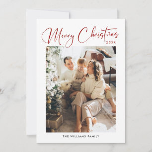Elegantes minimalistisches modernes Weihnachtsfoto Feiertagskarte