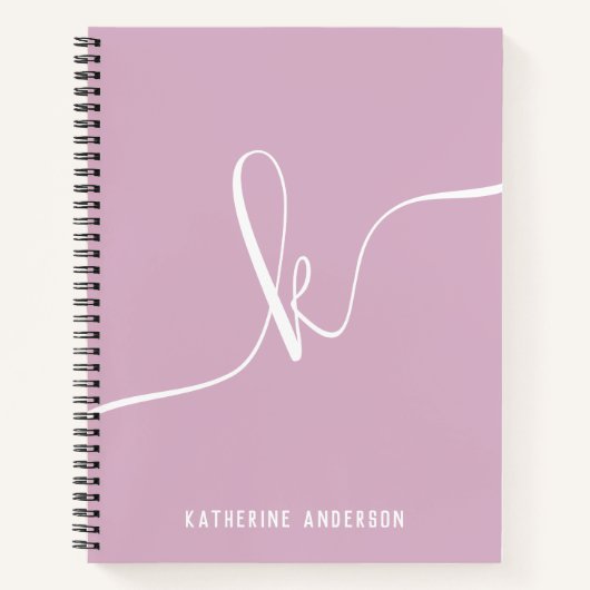 Elegantes Minimalistisches Monogram-Monogramm-Bull Notizblock (Vorderseite)