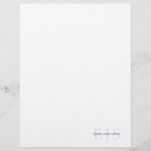 Elegantes Minimalistisches Monogram Stationery Pap (Vorderseite)