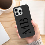 Elegantes Minimalistisches Monogramm Case-Mate iPhone Hülle<br><div class="desc">Elegant Black Minimalistisch Initial Monogram iPhone Case</div>