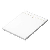 Elegantes Minimalistisches Monogramm-Goldweißes No Notizblock (Rotiert)