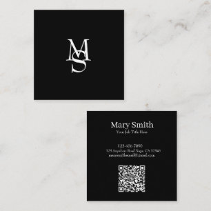 Elegantes minimalistisches Monogramm individuell a Quadratische Visitenkarte