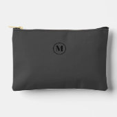 Elegantes Minimalistisches Monogramm Initial Gray Zubehörtasche (Vorderseite)