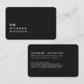 ELEGANTES Minimalistisches Monogramm-klassisches Visitenkarte (Vorne/Hinten)