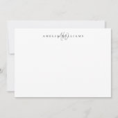 Elegantes Minimalistisches Monogramm Mitteilungskarte (Vorderseite)