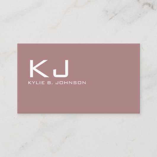 Elegantes Minimalistisches Monogramm Personalisier Visitenkarte (Vorderseite)