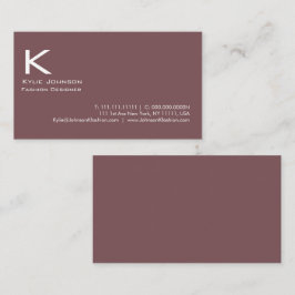 Elegantes Minimalistisches Monogramm Personalisier Visitenkarte