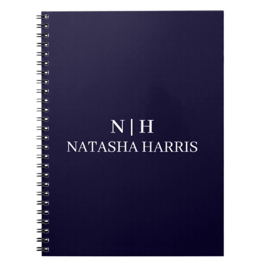 Elegantes minimalistisches Monogramm Professional Notizblock (Vorderseite)