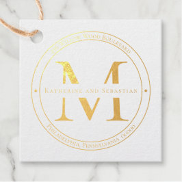 Elegantes Minimalistisches Monogramm-Rücksendeadre Geschenkanhänger